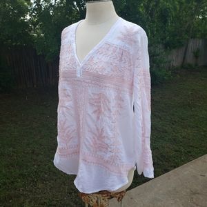 Johnny Was 3J Lab Embroidered Blouse XL